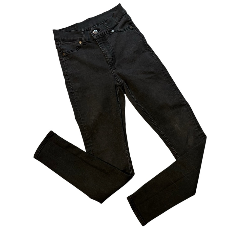 Cheap Monday High Spray Black Stone Skinny Jeans, Sz 24/25 - Picture 9 of 16